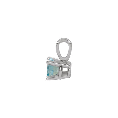 Platinum Natural Aquamarine Pendant