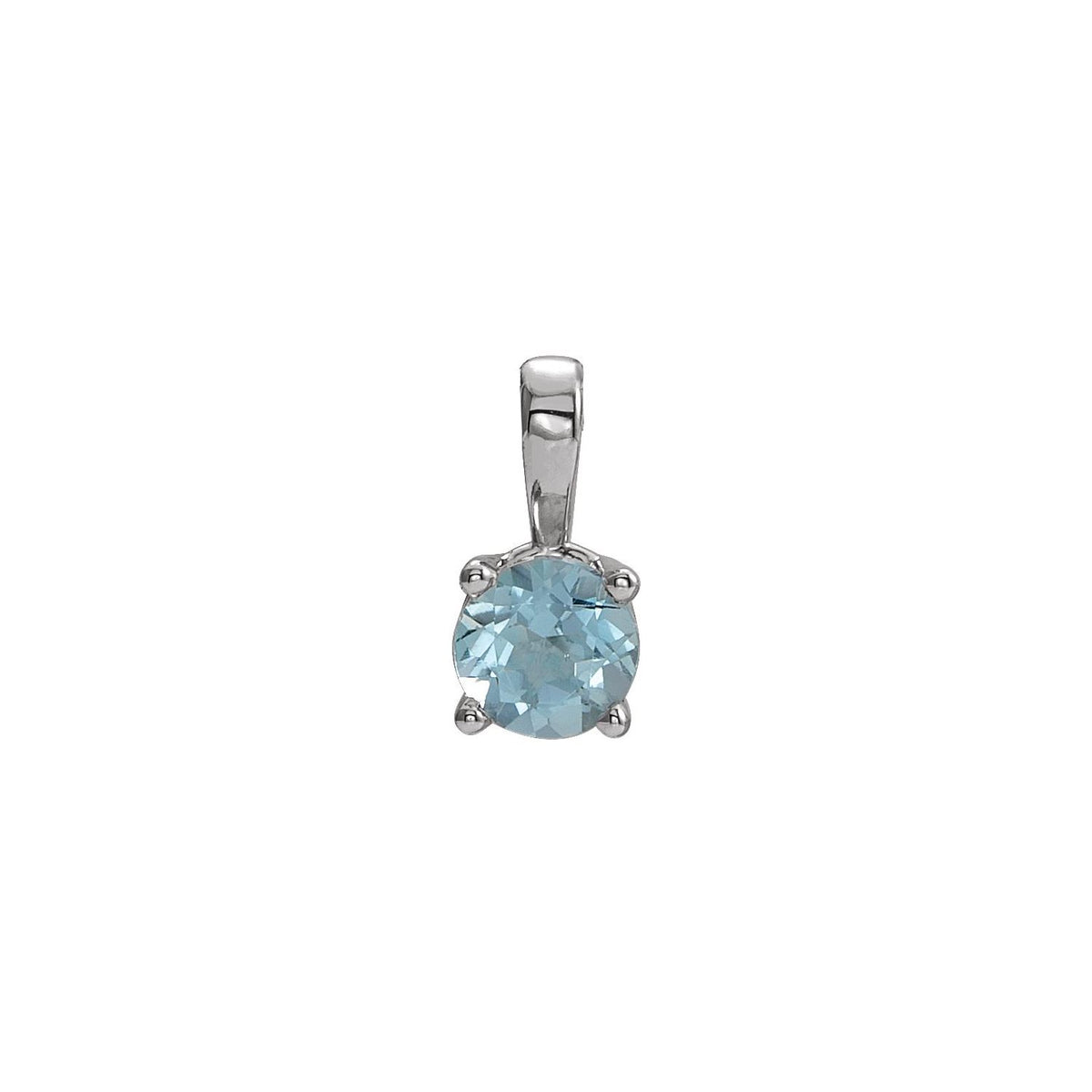 Platinum Natural Aquamarine Pendant