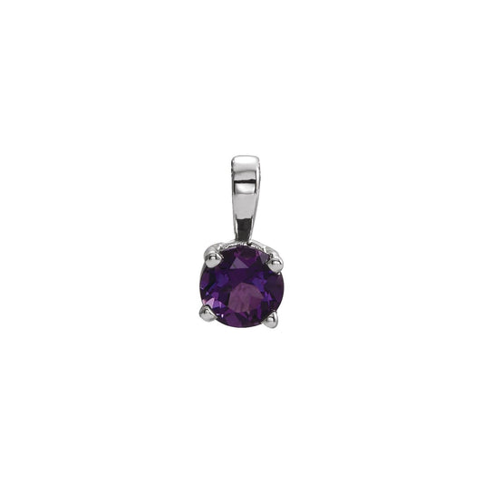 14K White Gold Natural Amethyst 16-18" Necklace