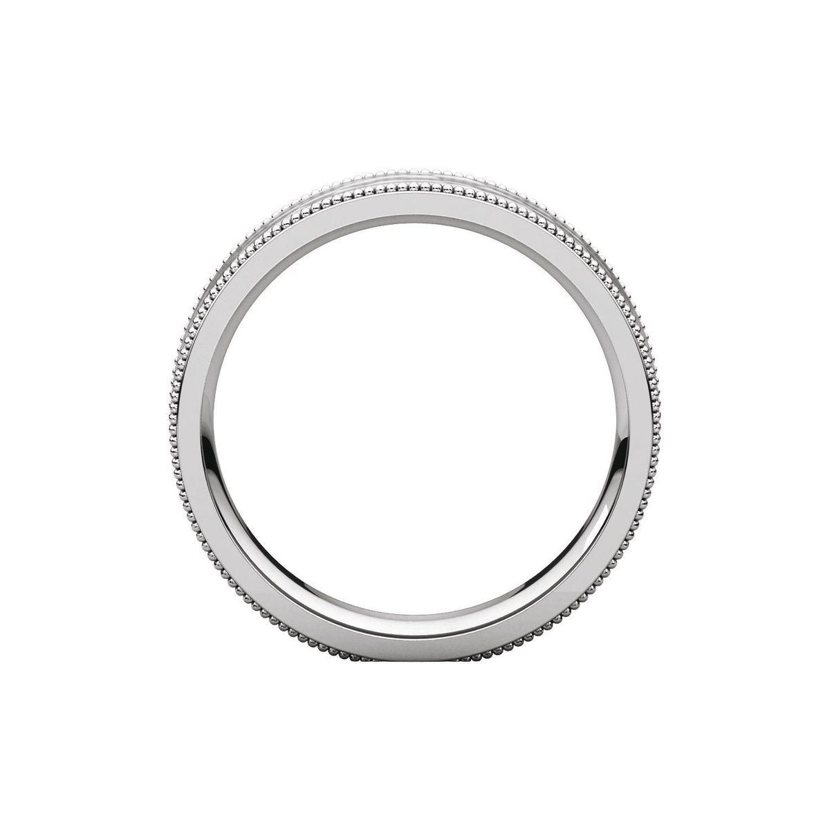 Milgrain Edge Comfort-Fit Flat Band, 6 mm