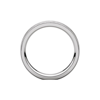 Milgrain Edge Comfort-Fit Flat Band, 6 mm