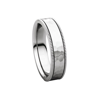 Milgrain Edge Comfort-Fit Flat Band, 6 mm