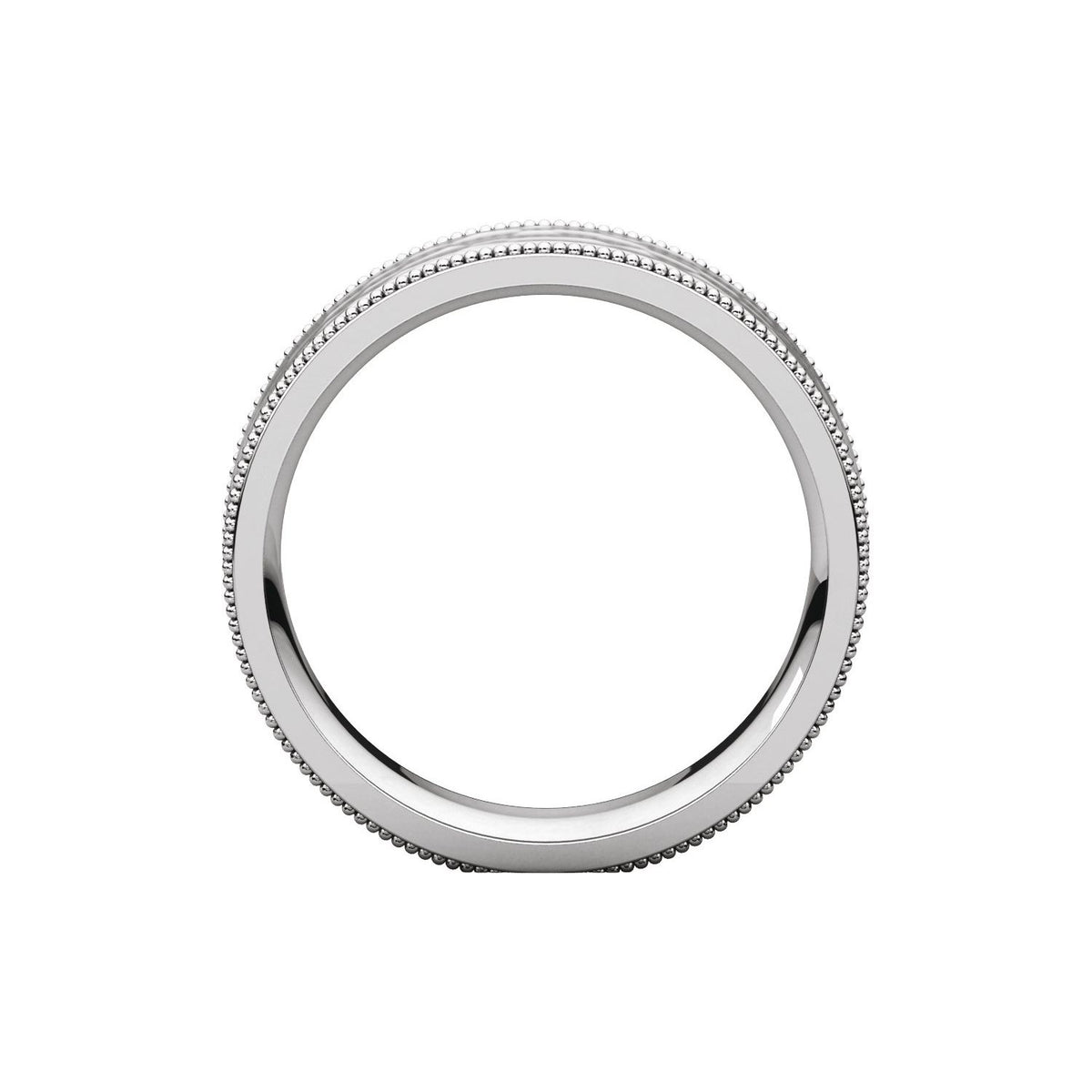 Milgrain Edge Comfort-Fit Flat Band, 6 mm