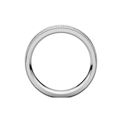 Milgrain Edge Comfort-Fit Flat Band, 6 mm