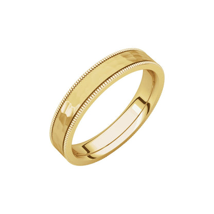 Milgrain Edge Comfort-Fit Flat Band, 6 mm