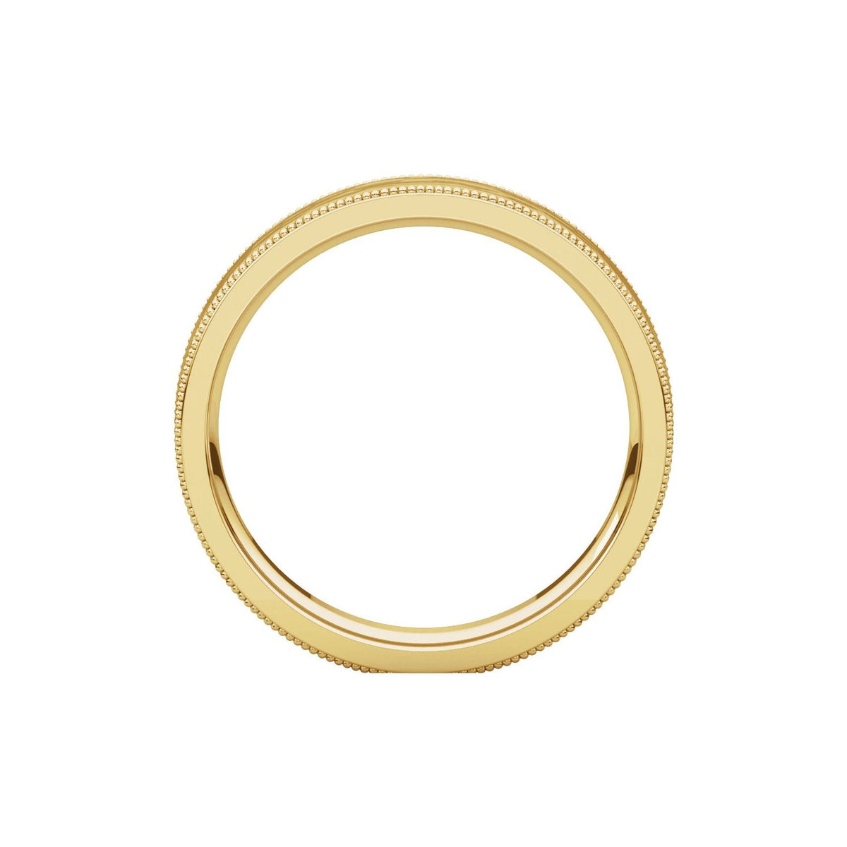 Milgrain Edge Comfort-Fit Flat Band, 6 mm