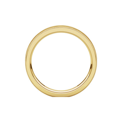 Milgrain Edge Comfort-Fit Flat Band, 6 mm