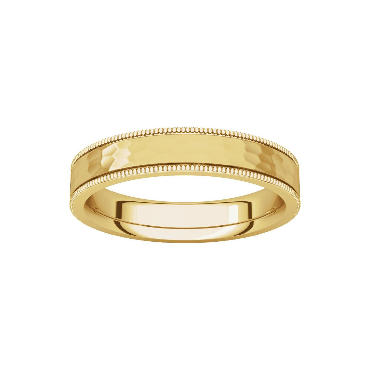 Milgrain Edge Comfort-Fit Flat Band, 6 mm