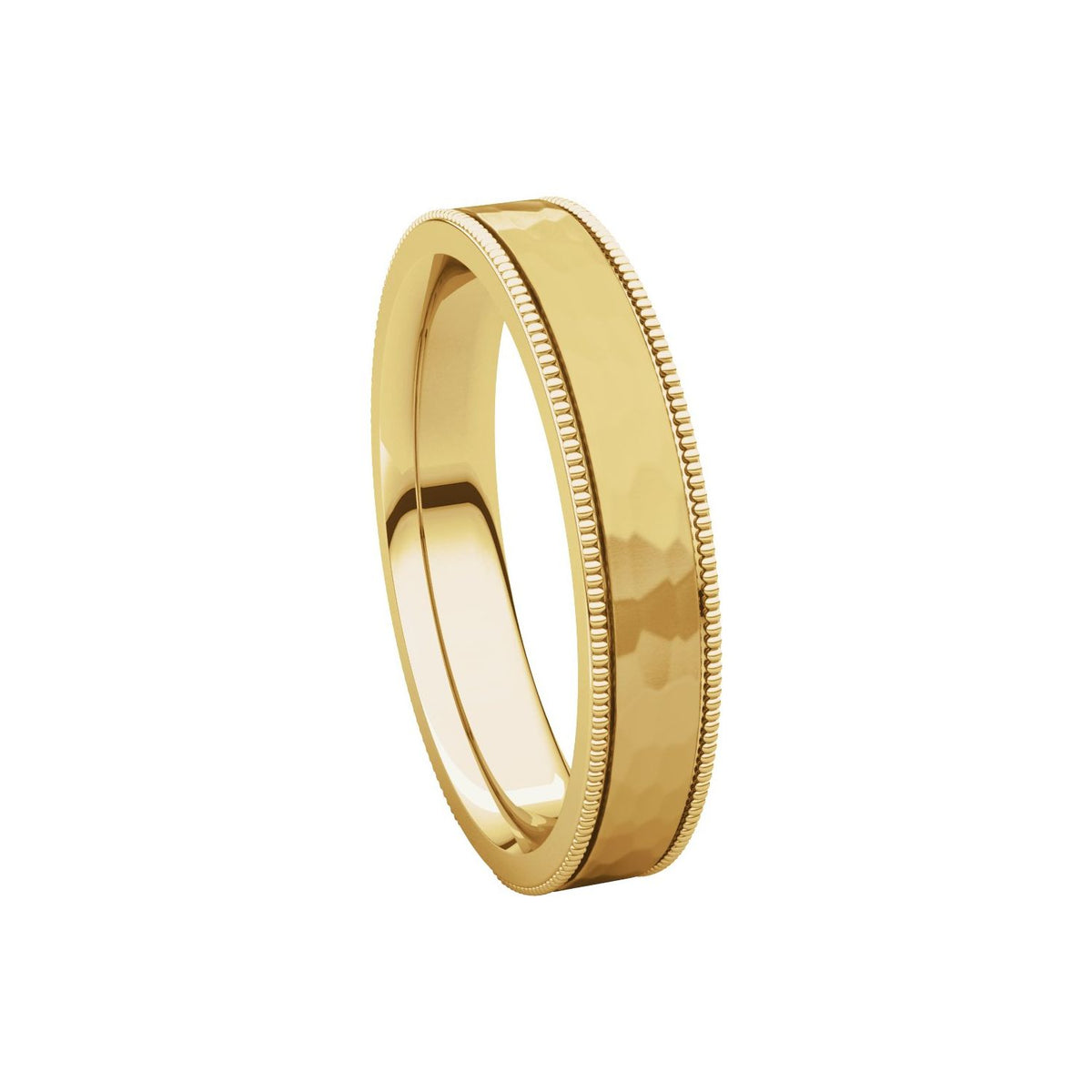 Milgrain Edge Comfort-Fit Flat Band, 6 mm
