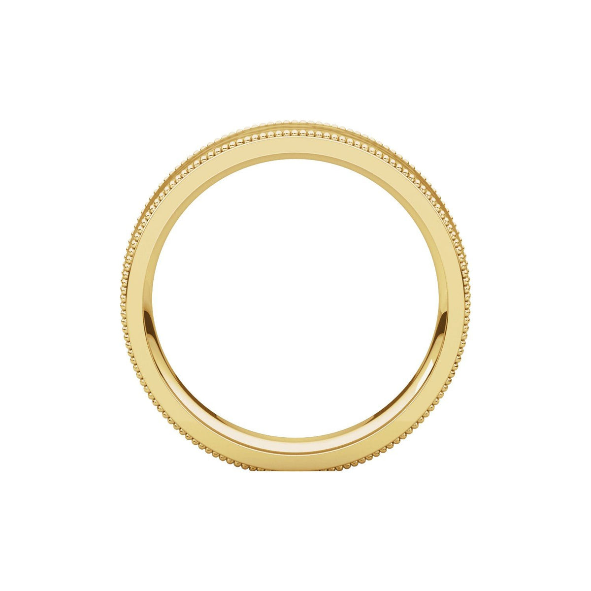 Milgrain Edge Comfort-Fit Flat Band, 6 mm