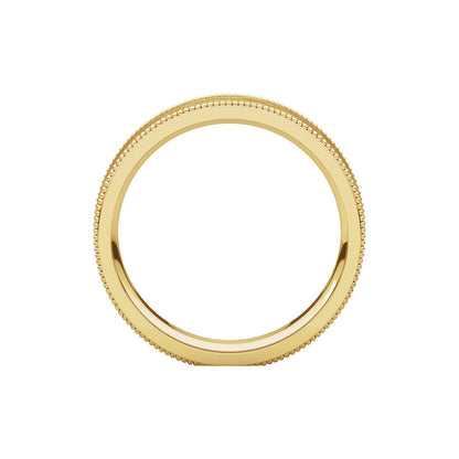 Milgrain Edge Comfort-Fit Flat Band, 6 mm