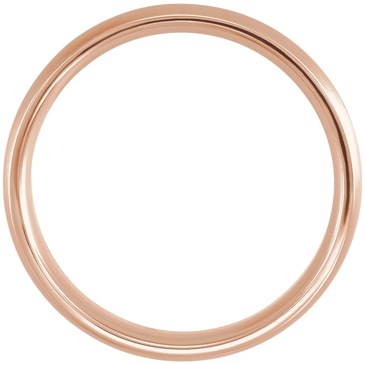 14K Rose/White/Rose Gold Comfort-Fit Half Round Band