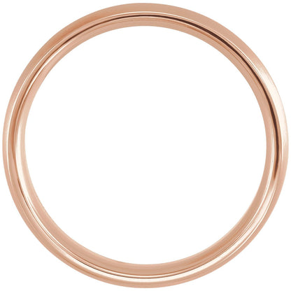 14K Rose/White/Rose Gold Comfort-Fit Half Round Band