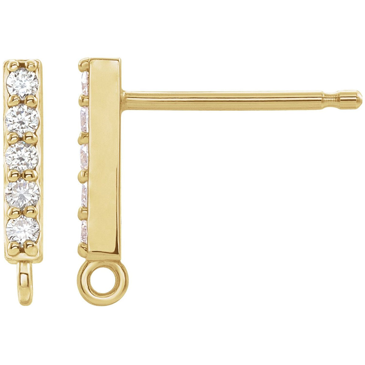 .04 CTW Natural or Lab-Grown Diamond Bar Earring Top