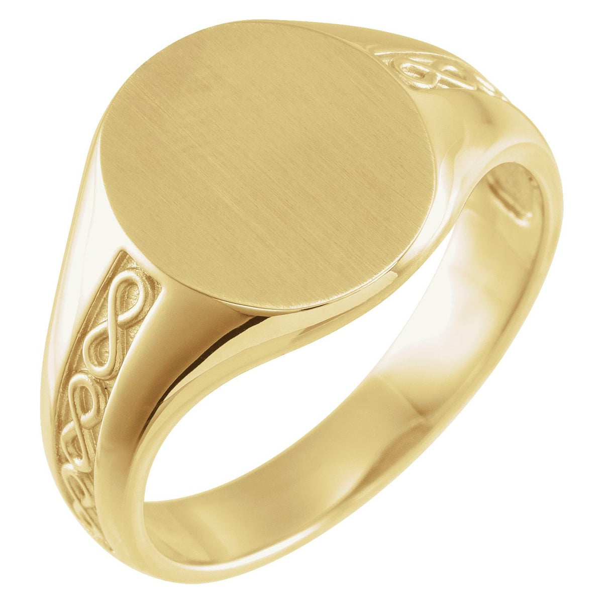 15.3x13 mm Brushed Finished Signet Ring