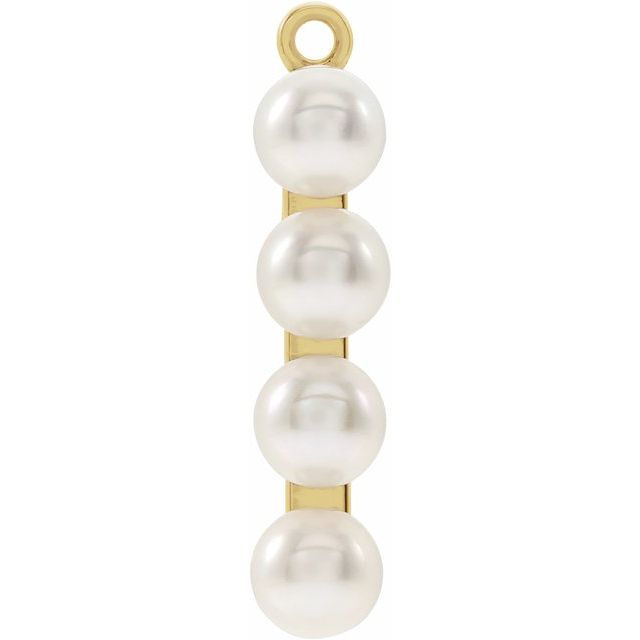 Cultured White Freshwater Pearl Bar Dangle