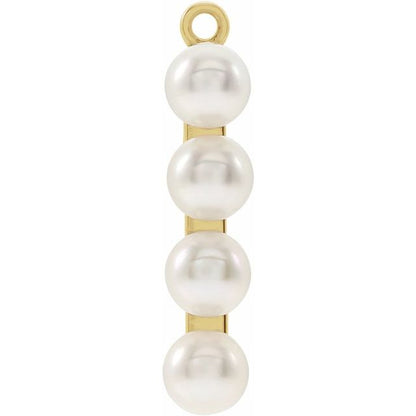 Cultured White Freshwater Pearl Bar Dangle