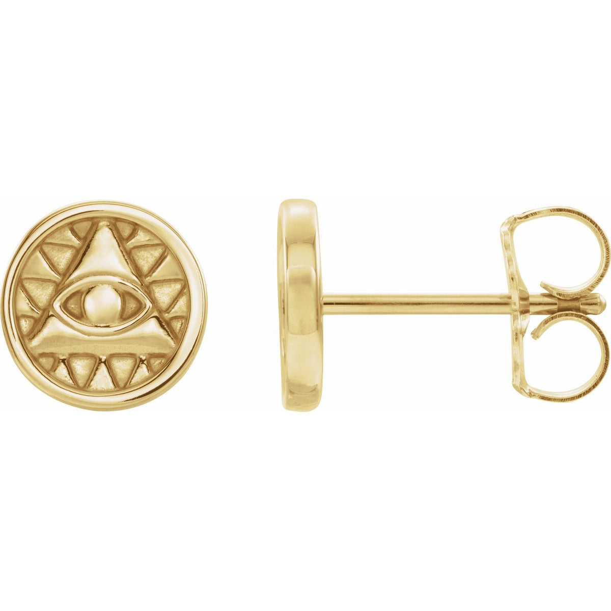 14K Yellow Gold Eye of Providence Earrings
