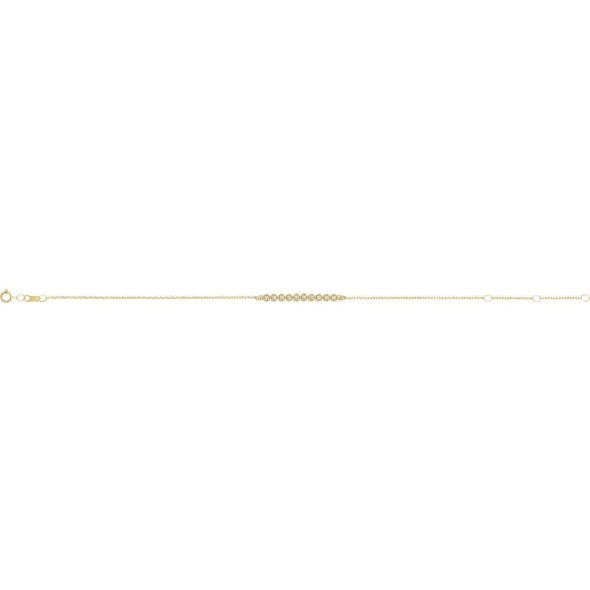 14K Yellow Gold 1/8 CTW Natural Diamond Bar 6 1/2-7 1/2" Bracelet