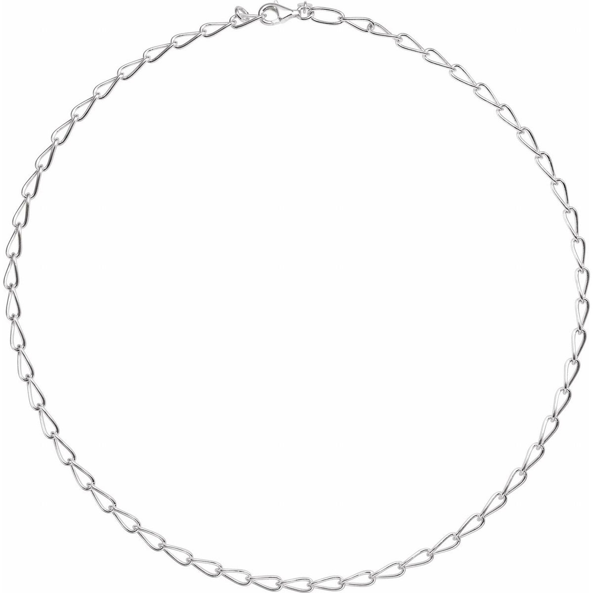 Sterling Silver Elongated Curb 16" Chain