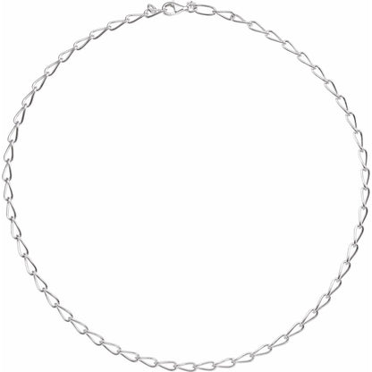 Sterling Silver Elongated Curb 16" Chain