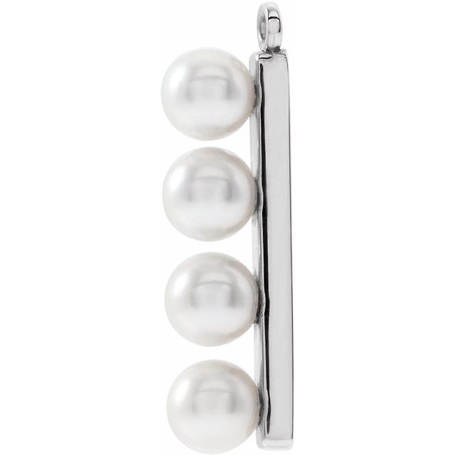 Cultured White Freshwater Pearl Bar Dangle