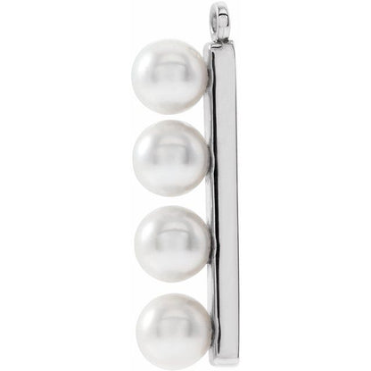 Cultured White Freshwater Pearl Bar Dangle