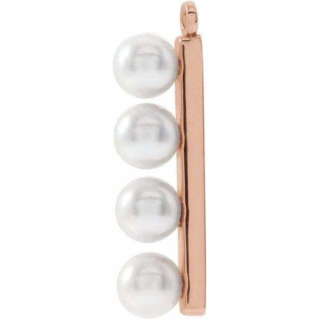 Cultured White Freshwater Pearl Bar Dangle