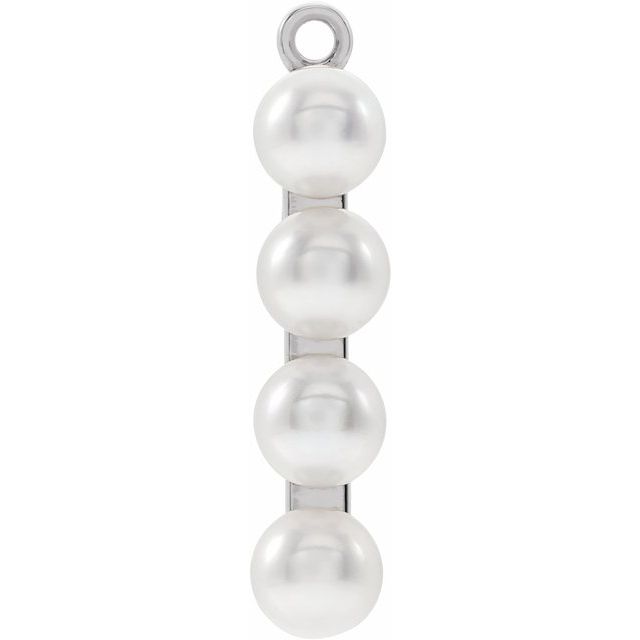 Cultured White Freshwater Pearl Bar Dangle