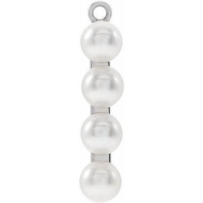 Cultured White Freshwater Pearl Bar Dangle