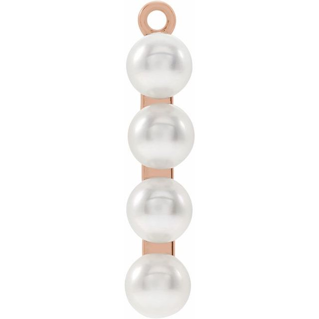 Cultured White Freshwater Pearl Bar Dangle