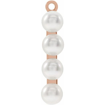Cultured White Freshwater Pearl Bar Dangle