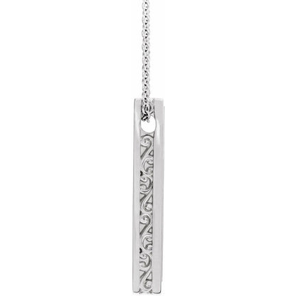 Engravable Sculptural Bar 16-18" Necklace