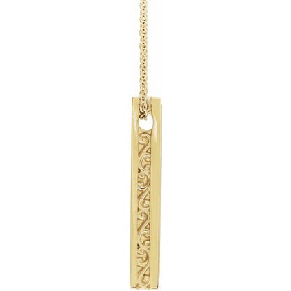 Engravable Sculptural Bar 16-18" Necklace