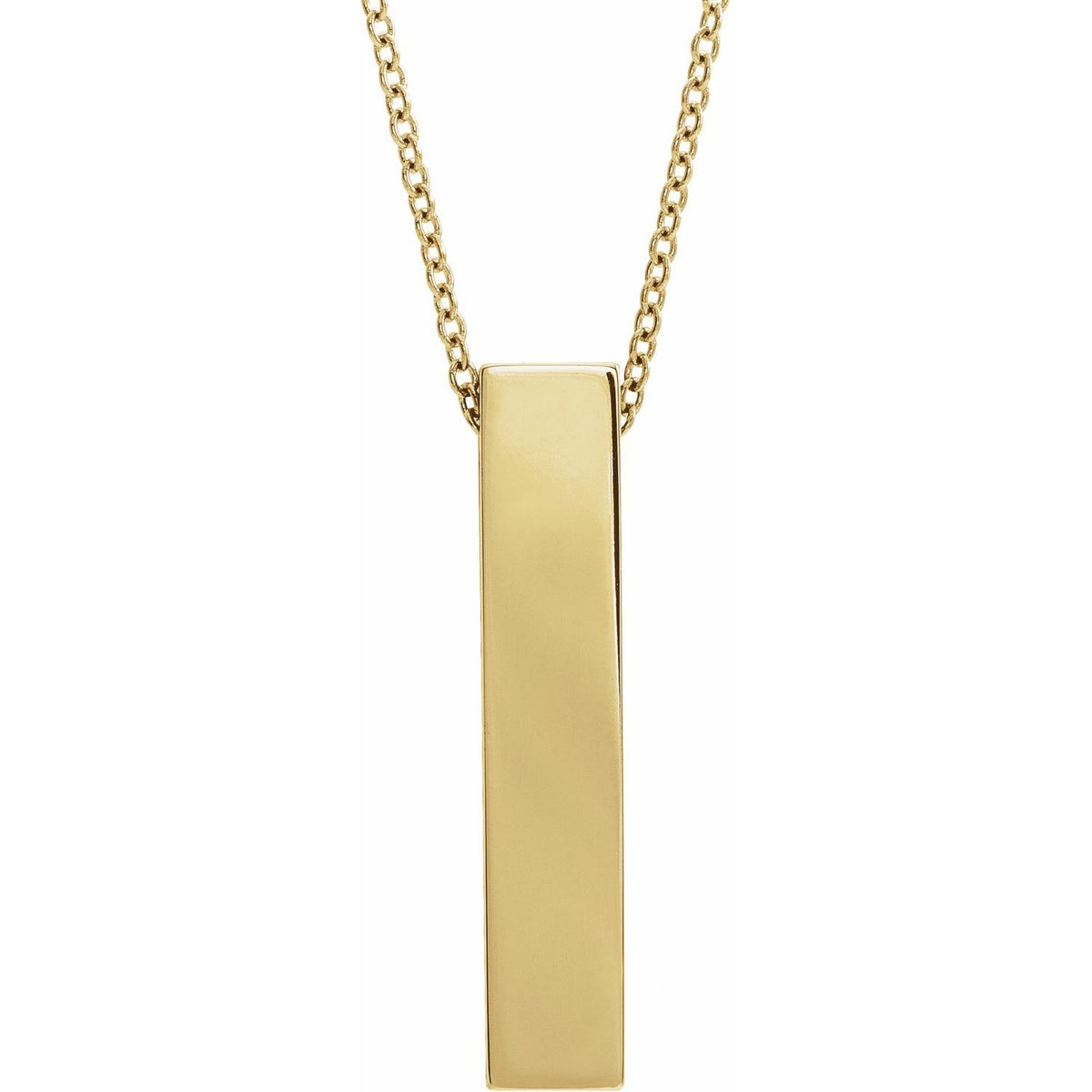 Engravable Sculptural Bar 16-18" Necklace