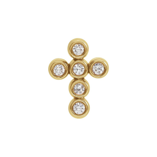 14K Yellow Gold 1/6 CTW Natural Diamond Cross Pendant