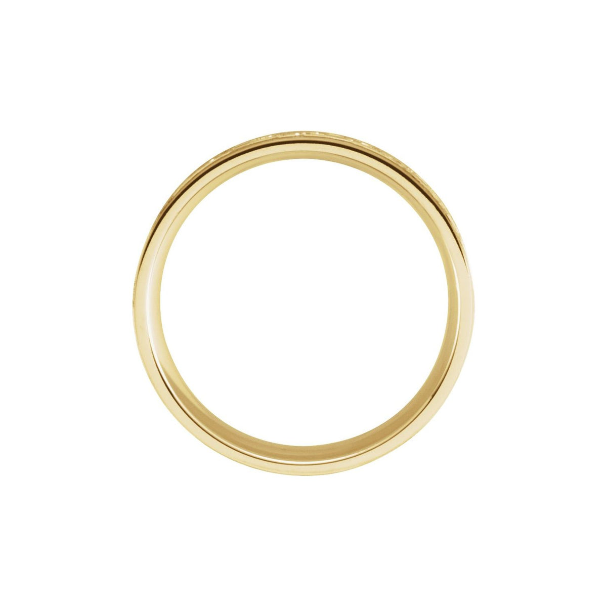 14K Yellow Gold Celtic-Inspired Grooved Comfort-Fit Flat Band