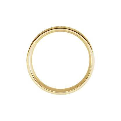 14K Yellow Gold Celtic-Inspired Grooved Comfort-Fit Flat Band