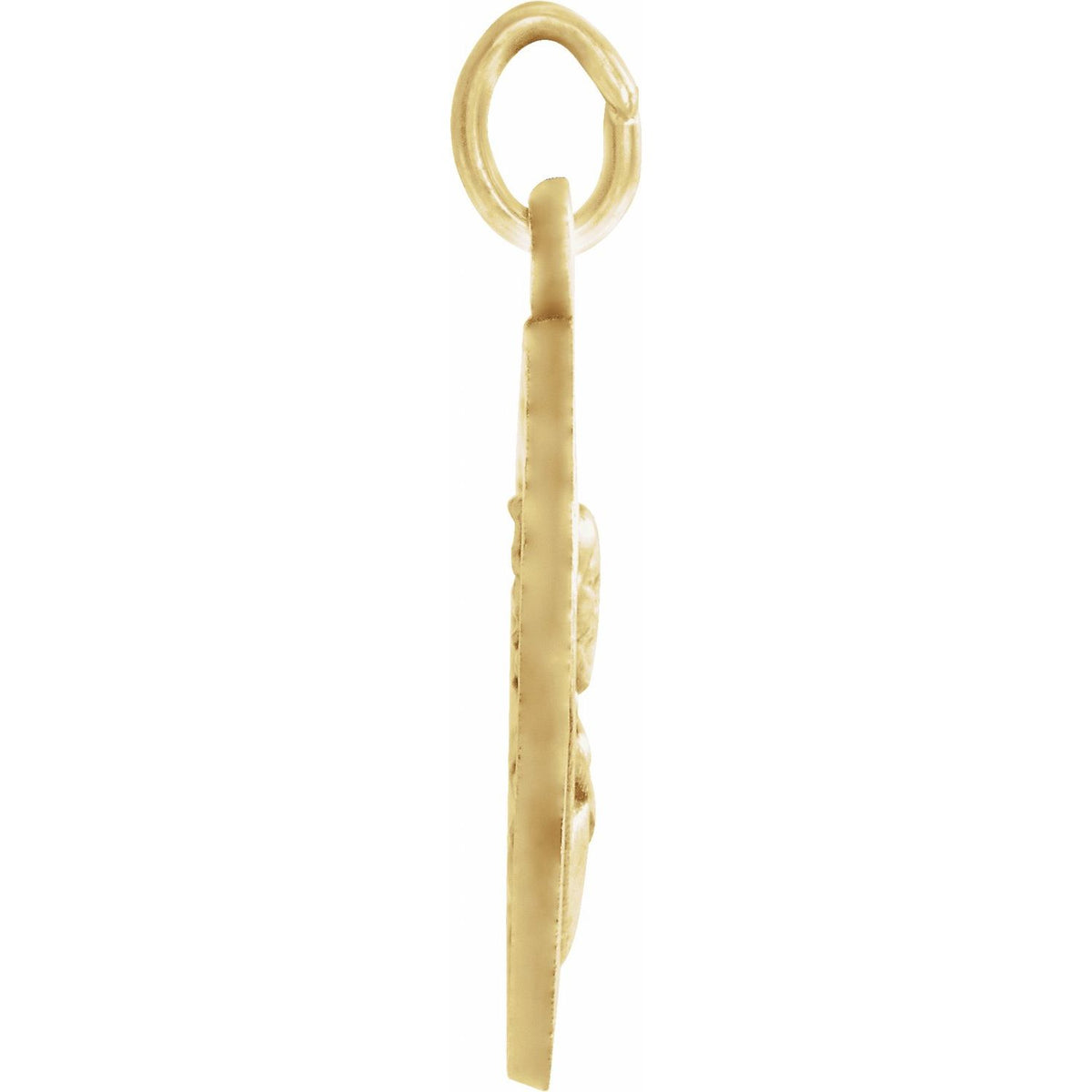 14K Yellow Gold Round Scapular Medal, 12 Mm