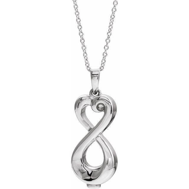 Sterling Silver Infinite Love Ash Holder 18" Necklace