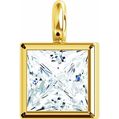 1/6 CT Natural Diamond Bezel Dangle, 3.56 mm x 5.51 mm