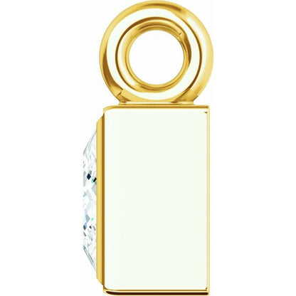 .05 CT Natural Diamond Bezel Dangle, 2.57 mm x 4.52 mm