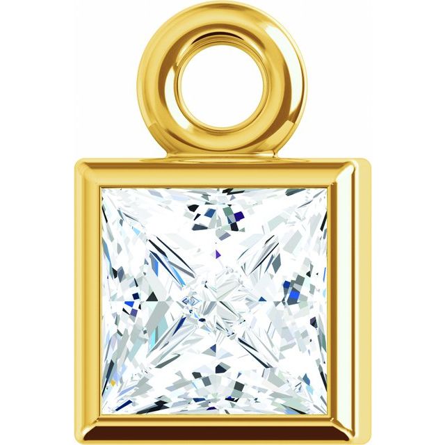 .05 CT Natural Diamond Bezel Dangle, 2.57 mm x 4.52 mm, Bezel-Set