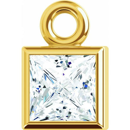 .05 CT Natural Diamond Bezel Dangle, 2.57 mm x 4.52 mm, Bezel-Set