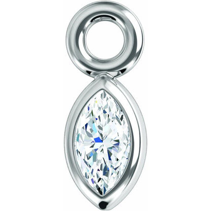 .07 CT Natural Diamond Bezel-Set Dangle