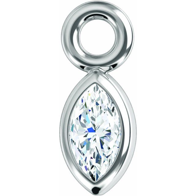 .03 CT Natural Diamond Bezel-Set Dangle