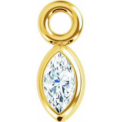 .07 CT Natural Diamond Bezel-Set Dangle