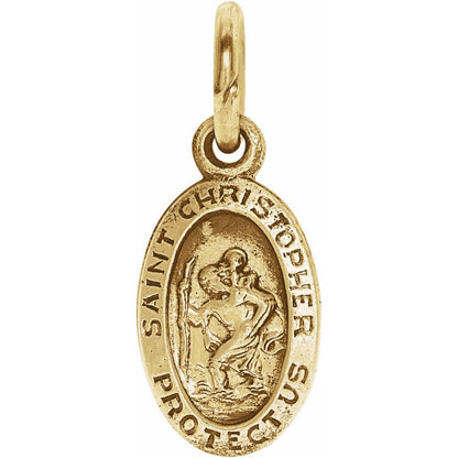 14K Yellow Gold 9x6 mm Oval St. Christopher Medal