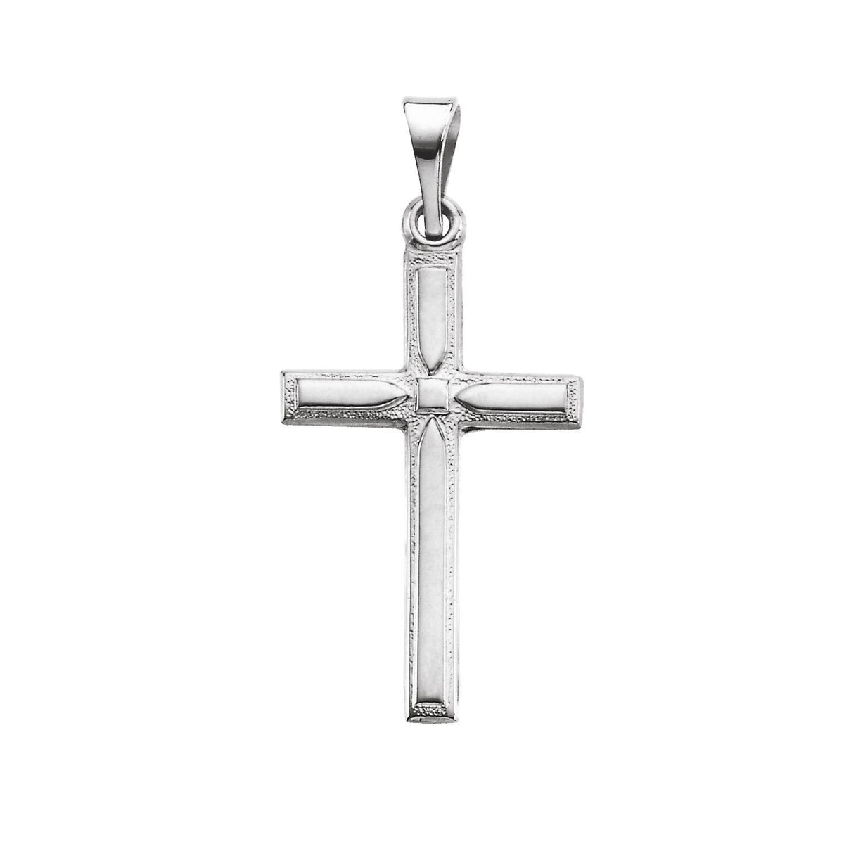 14K White Gold 19x12. Cross Pendant