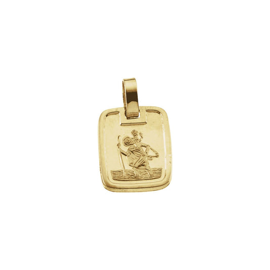 18K Yellow Gold 13x10 mm St. Christopher Medal